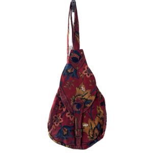 Handprint NYC/Seattle Vintage 100% Cotton Floral Sling Buckle Strap Backpack Bag